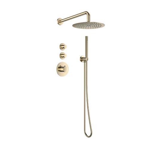 Sani Royal Pro Inbouw Regendouche Goud Geborsteld Messing, Doe-het-zelf en Verbouw, Sanitair