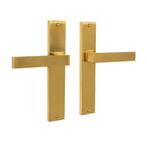 Lusso geveerd op schild blind mat messing - deurbeslag -..., Ophalen of Verzenden, Nieuw, IJzer, Klink of Kruk