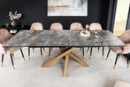 Uitschuifbare eettafel MARVELOUS 180-220-260cm grijs koper, Huis en Inrichting, Tafels | Eettafels, Ophalen of Verzenden, Nieuw