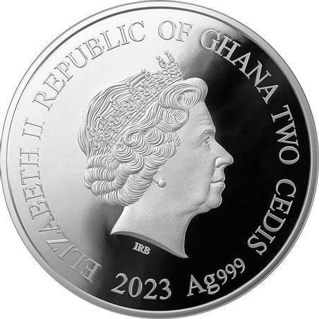 Ghana. 2 Cedis 2023 Year of the Rabbit - Lunar Year, 1/2 Oz, Postzegels en Munten, Munten | Europa | Niet-Euromunten