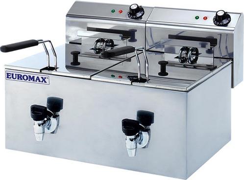 Euromax Professionele horeca friteuse dubbel 8 liter met kra, Zakelijke goederen, Horeca | Keukenapparatuur, Verzenden