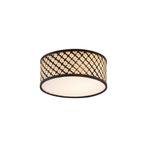 Oosterse plafondlamp rotan met zwart 30cm - Tremmo, Huis en Inrichting, Lampen | Plafondlampen, Nieuw, Oosters