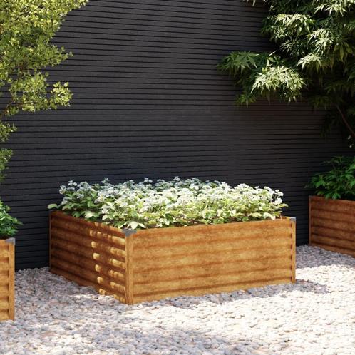vidaXL Plantenbak verhoogd 100x100x36 cm cortenstaal, Tuin en Terras, Bloembakken en Plantenbakken, 100 cm of meer, Nieuw, Metaal