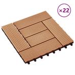 vidaXL 22 st Terrastegels 30x30 cm 2 m² HKC teakkleur, Verzenden, Nieuw