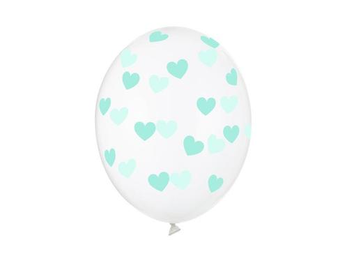 Doorzichtige Ballonnen Mintgroene Hartjes, Hobby en Vrije tijd, Feestartikelen, Nieuw, Verzenden