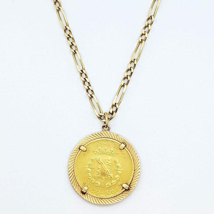 Ketting met hanger - 18 karaat Geel goud, Sieraden, Tassen en Uiterlijk, Antieke sieraden