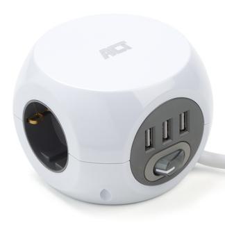 Stekkerdoos 3-voudig | ACT | 1.5 meter, Doe-het-zelf en Verbouw, Elektra en Kabels, Nieuw, Verzenden