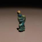 Oud-Egyptisch Faience God Bes halsketting kralen. Nieuw