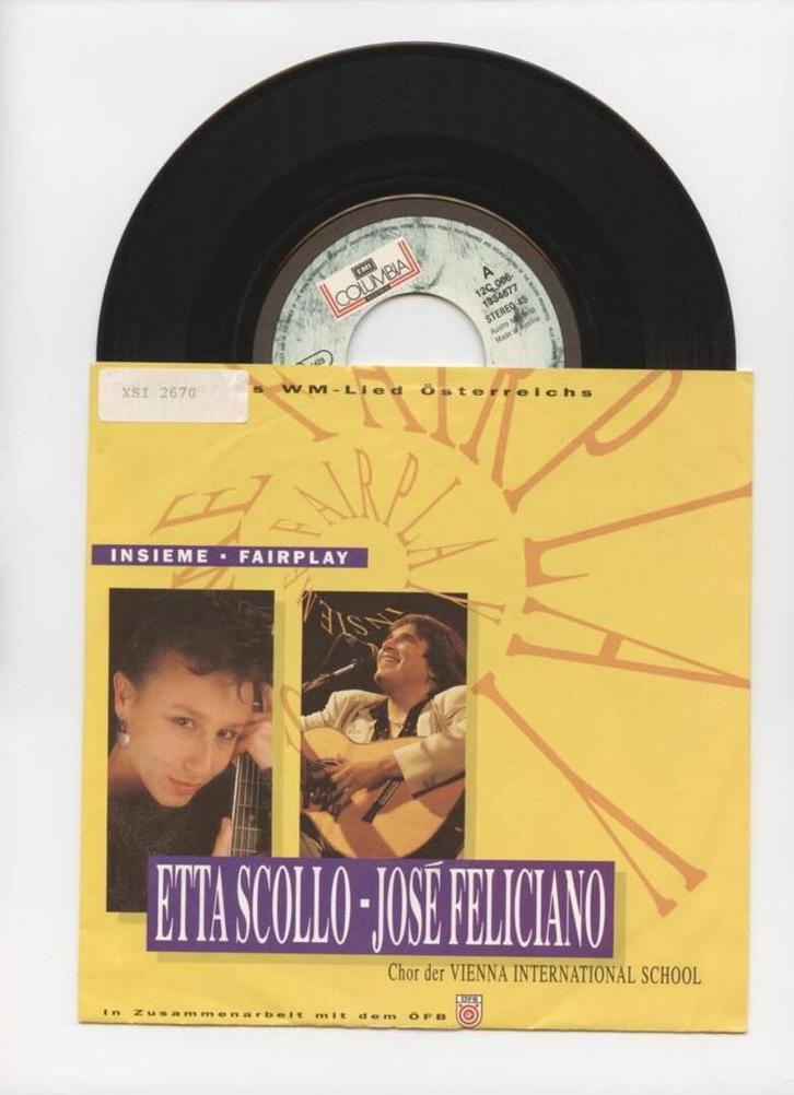 Etta Scollo, José Feliciano – Insieme Fairplay (1-7-Vinyl-S, Cd's en Dvd's, Vinyl Singles, Ophalen of Verzenden