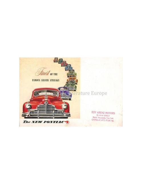 1945 PONTIAC FINEST OF THE FAMOUS SILVER STREAKS BROCHURE, Boeken, Auto's | Folders en Tijdschriften