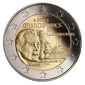 Luxemburg 2 Euro Guillaume IV 2012, Postzegels en Munten, Munten | Europa | Euromunten, Verzenden