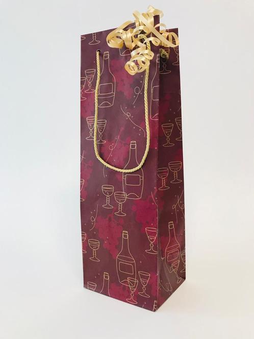 Wijntas Flesverpakking Bordeaux met goud, Hobby en Vrije tijd, Knutselen, Overige typen, Nieuw, Ophalen of Verzenden