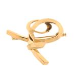 18 Krt. Gouden broche (geelgoud, dynamisch, dames sieraden), Sieraden, Tassen en Uiterlijk, Broches, Ophalen of Verzenden, Gebruikt