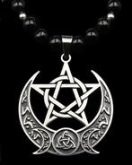 Wiccan magisch schild in obsidiaan: pentagram van de