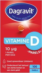 DAGRAVIT VITAMINE D PARELS 10 UG DOOSJE 100 STUKS, Verzenden, Nieuw