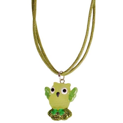 Kinderketting Groen met Uiltje NIEUW, Sieraden, Tassen en Uiterlijk, Kettingen, Groen, Nieuw, Ophalen of Verzenden