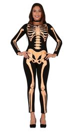 Skelet Halloween Kostuum Dames Jumpsuit, Verzenden, Nieuw