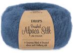 DROPS Brushed Alpaca Silk Uni Colour - 25 staalblauw - Wol, Ophalen of Verzenden, Nieuw