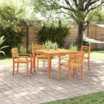 vidaXL 5-delige tuinset met eettafel van massief acaciahout, Verzenden, Nieuw