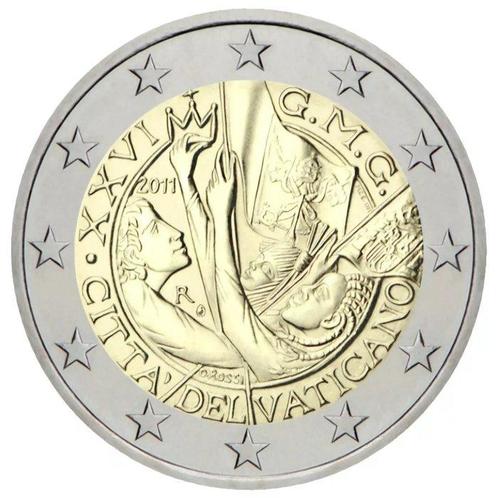 Vaticaan. 2 Euro 2011/2016 Giornata Mondiale della, Postzegels en Munten, Munten | Europa | Euromunten