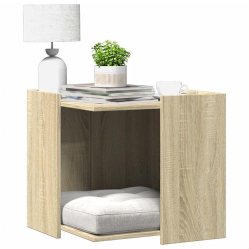 vidaXL Kattenbakkast 53x53x51 cm bewerkt hout sonoma, Dieren en Toebehoren, Katten-accessoires, Nieuw, Verzenden