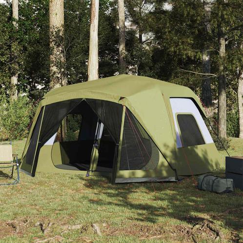 vidaXL Tent 10-persoons waterdicht snelontgrendeling groen, Caravans en Kamperen, Tenten, Nieuw, tot en met 2, Verzenden