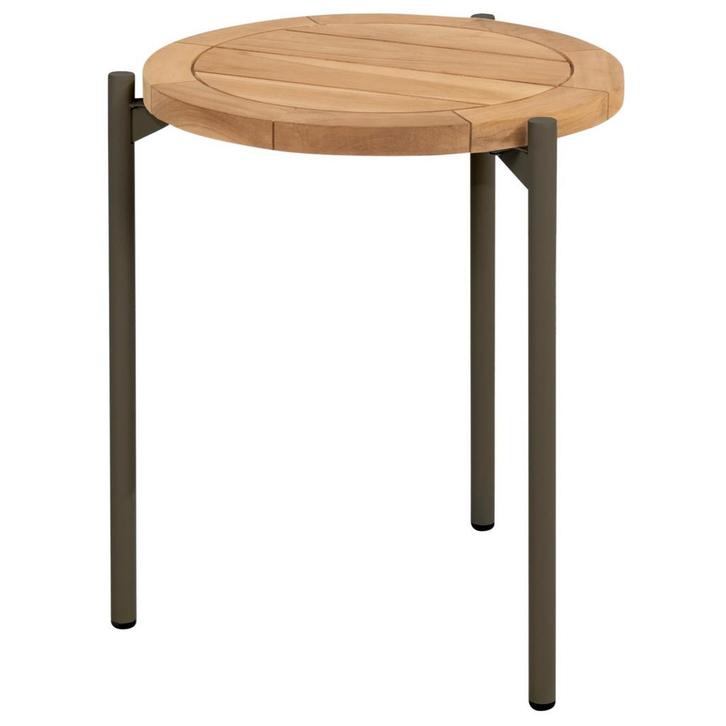 Yoga bijzettafel 45xH55 cm aluminium teak terre 4 Seasons, Tuin en Terras, Tuintafels, Nieuw, Ophalen of Verzenden