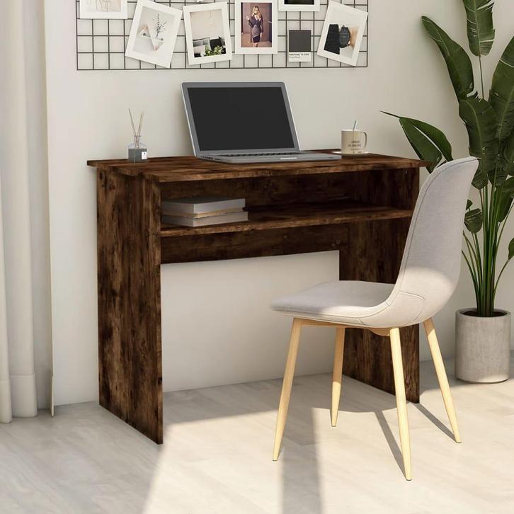 vidaXL Bureau 90x50x74 cm bewerkt hout gerookt eikenkleurig, Huis en Inrichting, Bureaus, Nieuw, Verzenden
