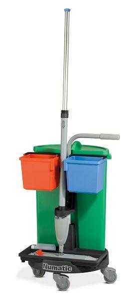 NCG 0 Carrousel Werkwagen 2x 5L emmers, 70L afval, steel+mop, Doe-het-zelf en Verbouw, Reinigingsmachines, Verzenden