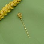 Vintage/antiek gouden reversspeld, dasspeld | Harp, Ophalen of Verzenden, Gebruikt, Overige kleuren, Goud