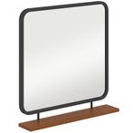 TRUUSK Wandspiegel 55 X 55,5 Cm Gangspiegel Met Houten Plank, Huis en Inrichting, Woonaccessoires | Spiegels, Verzenden, Nieuw