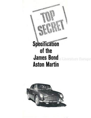 1965 ASTON MARTIN DB5 (JAMES BOND) BROCHURE ENGELS beschikbaar voor biedingen