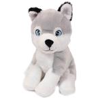 Eco Knuffel Husky Grijs-Wit Zittend - Geborduurde Ogen - 16, Ophalen of Verzenden, Nieuw