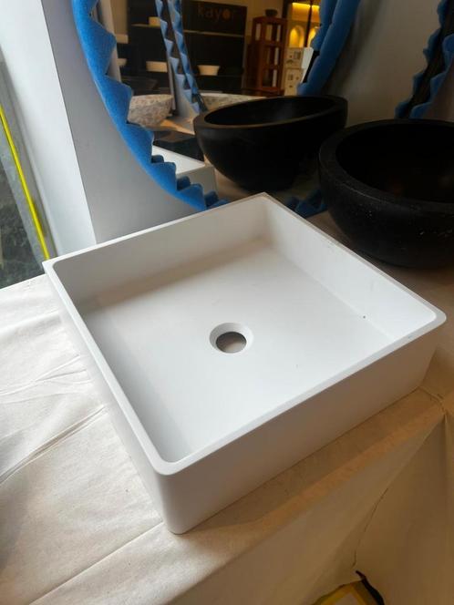 Solid surface waskom 40x40 cm – strak wit design, 12 cm hoog, Huis en Inrichting, Badkamer | Badkamermeubels, 25 tot 50 cm, Nieuw