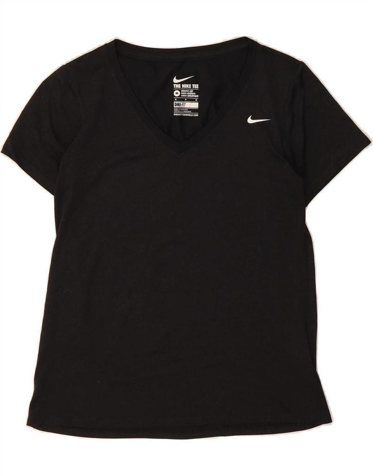 NIKE Womens Dri Fit T-Shirt Top UK 12 Medium Black Polyester, Kleding | Dames, T-shirts, Verzenden