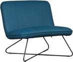 Blauwe leren industriële stoel zonder armleuning - Toledo Le, Huis en Inrichting, Fauteuils, Nieuw, Ophalen of Verzenden, 75 tot 100 cm