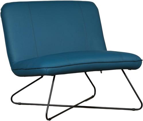 Blauwe leren industriële stoel zonder armleuning - Toledo Le, Huis en Inrichting, Fauteuils, 75 tot 100 cm, 75 tot 100 cm, Nieuw