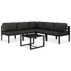 vidaXL 6-delige Loungeset met kussens aluminium antraciet, Verzenden, Nieuw, Aluminium, Loungeset