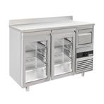 GGM Gastro | Bar drankkoelwerkbank 1.58 m - met 2 glazen deu