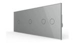 Livolo Touch Lichtknop Grijs Glas | Luxe Schakelaar 1+1+2 |, Ophalen of Verzenden, Nieuw, Schakelaar