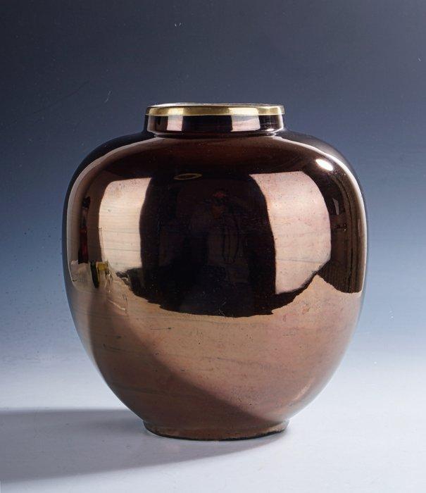 Boch Frères, La Louvière - Vaas - Art Deco siervaas met, Antiek en Kunst, Antiek | Glas en Kristal