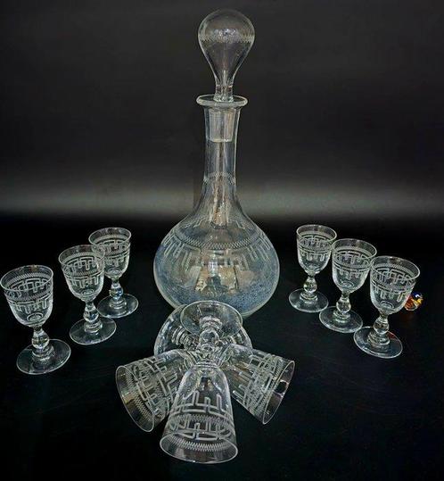 Drinkservies (10) - Kristal - Franse kristallerei, Antiek en Kunst, Antiek | Glas en Kristal
