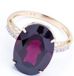 Zonder Minimumprijs - Ring - 14 karaat Geel goud Granaat -, Sieraden, Tassen en Uiterlijk, Ringen, Nieuw