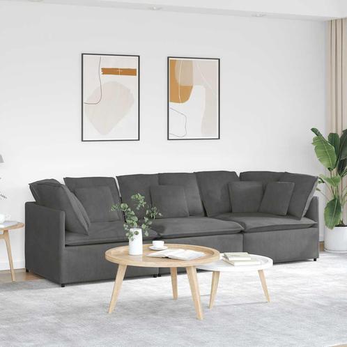 vidaXL Modulaire bank met kussens corduroy stof donkergrijs, Huis en Inrichting, Banken | Bankstellen, Nieuw, Stof, Verzenden