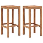 Barkrukken Teakhout Set | Retourdeal | 41% Korting, Huis en Inrichting, Barkrukken, 60 tot 90 cm, Nieuw, Ophalen of Verzenden