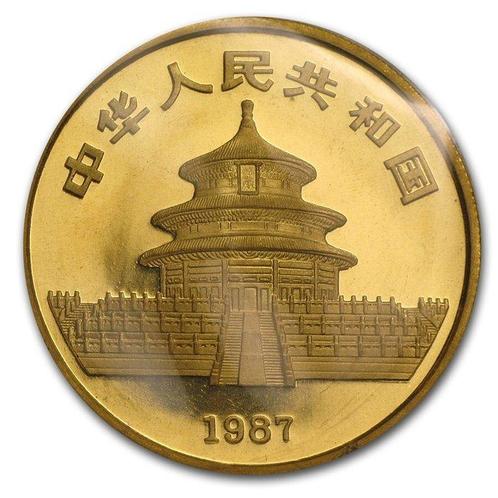 China. 100 Yuan 1987 1 oz ¥100 CNY Chinese Gold Panda BU, Postzegels en Munten, Edelmetalen en Baren