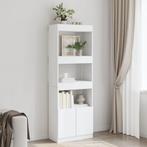 vidaXL Hoge kast 63x33x180 cm bewerkt hout wit, Huis en Inrichting, Verzenden, Nieuw, Overige houtsoorten