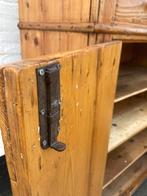 Stoere grenen 2 deurs kast met lade en planken, 135 cm hoog