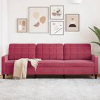 vidaXL Driezitsbank 210 cm fluweel wijnrood, Huis en Inrichting, Banken | Bankstellen, Verzenden, Nieuw, Driepersoons, Stof