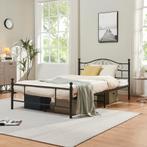 Metalen bedframe twijfelaar incl. bedbodem 120x200 cm zwart, Huis en Inrichting, Slaapkamer | Bedden, Verzenden, Nieuw